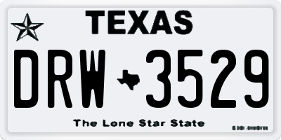 TX license plate DRW3529