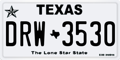 TX license plate DRW3530