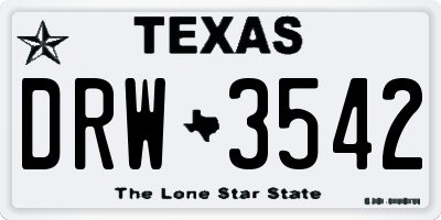 TX license plate DRW3542