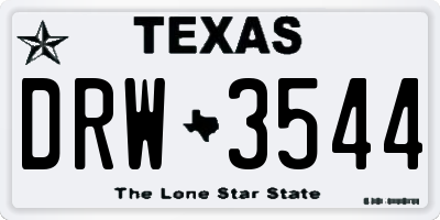 TX license plate DRW3544