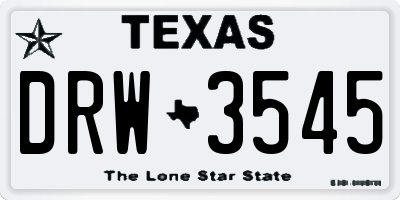 TX license plate DRW3545