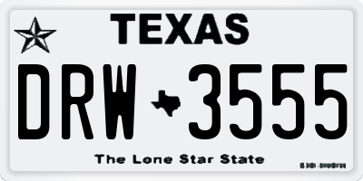 TX license plate DRW3555