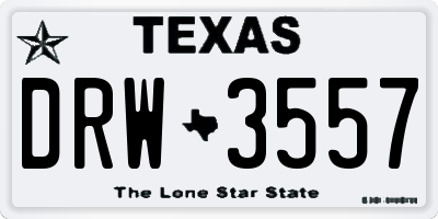 TX license plate DRW3557