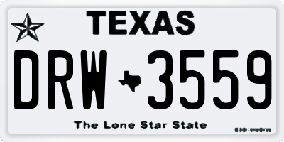 TX license plate DRW3559