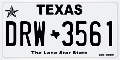 TX license plate DRW3561