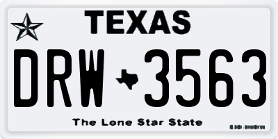 TX license plate DRW3563