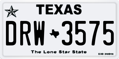 TX license plate DRW3575