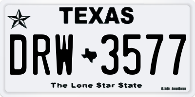 TX license plate DRW3577