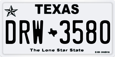 TX license plate DRW3580