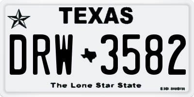 TX license plate DRW3582
