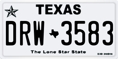 TX license plate DRW3583