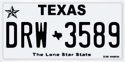 TX license plate DRW3589