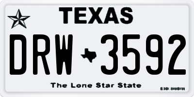 TX license plate DRW3592