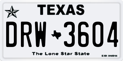 TX license plate DRW3604
