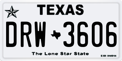 TX license plate DRW3606