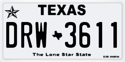 TX license plate DRW3611