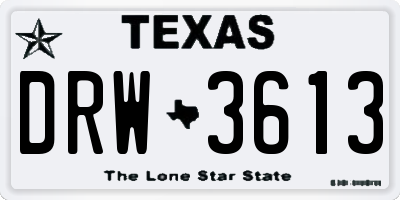 TX license plate DRW3613