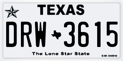 TX license plate DRW3615