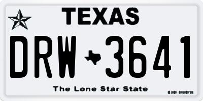 TX license plate DRW3641
