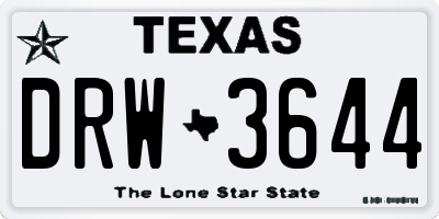 TX license plate DRW3644