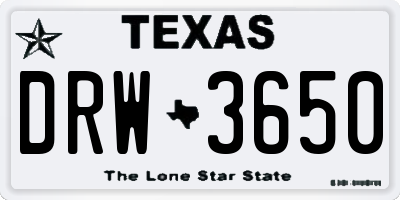 TX license plate DRW3650