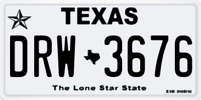 TX license plate DRW3676