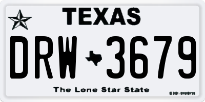 TX license plate DRW3679