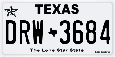 TX license plate DRW3684