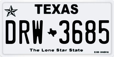 TX license plate DRW3685