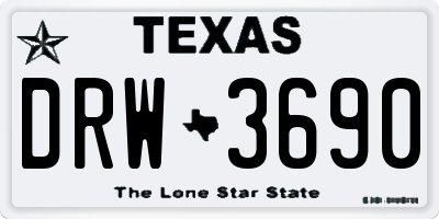 TX license plate DRW3690