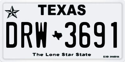 TX license plate DRW3691