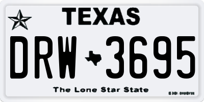 TX license plate DRW3695