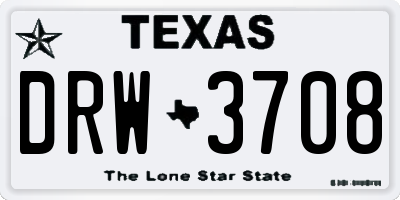 TX license plate DRW3708