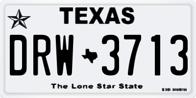 TX license plate DRW3713