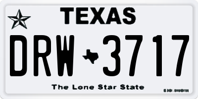 TX license plate DRW3717