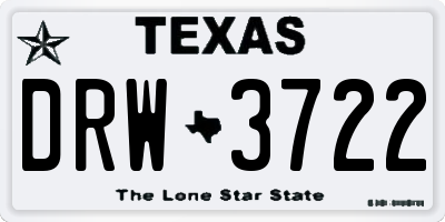 TX license plate DRW3722