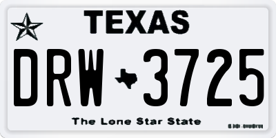 TX license plate DRW3725