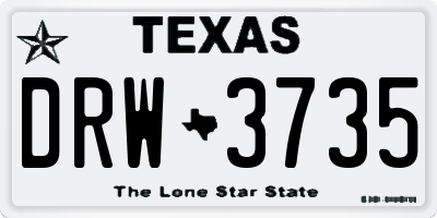 TX license plate DRW3735