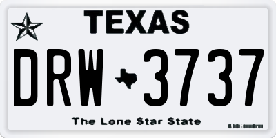 TX license plate DRW3737