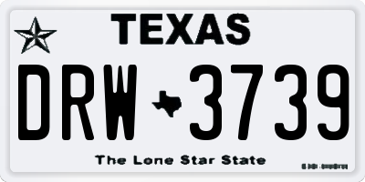 TX license plate DRW3739