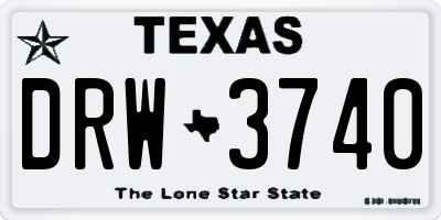 TX license plate DRW3740