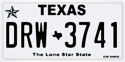 TX license plate DRW3741