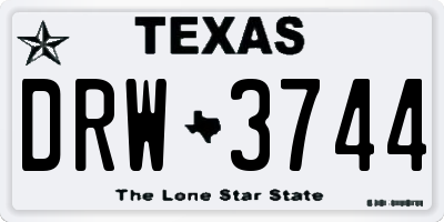 TX license plate DRW3744
