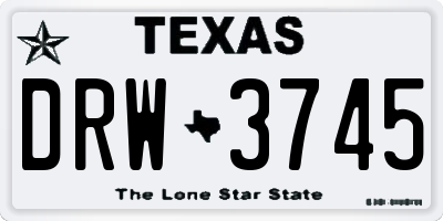 TX license plate DRW3745