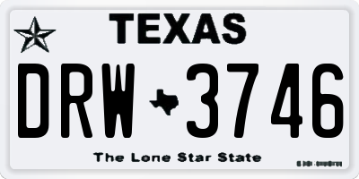 TX license plate DRW3746