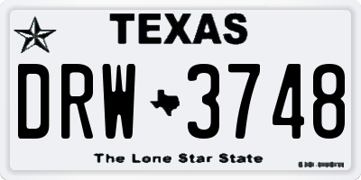TX license plate DRW3748
