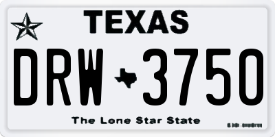 TX license plate DRW3750