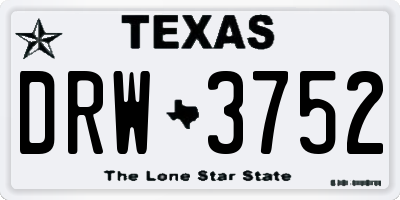 TX license plate DRW3752