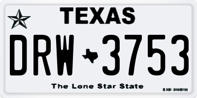 TX license plate DRW3753