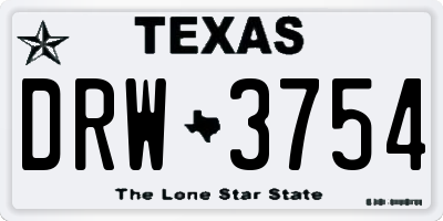 TX license plate DRW3754